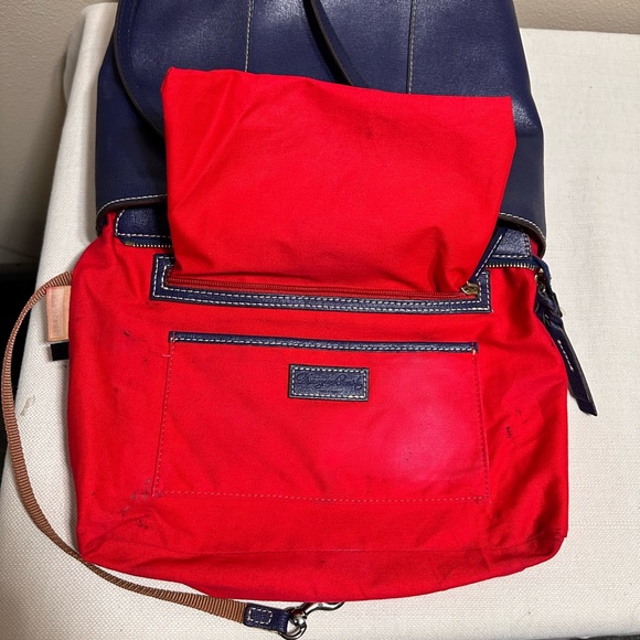 Dooney & Bourke Navy Tote with Vibrant Scarf - Picture 9 of 11